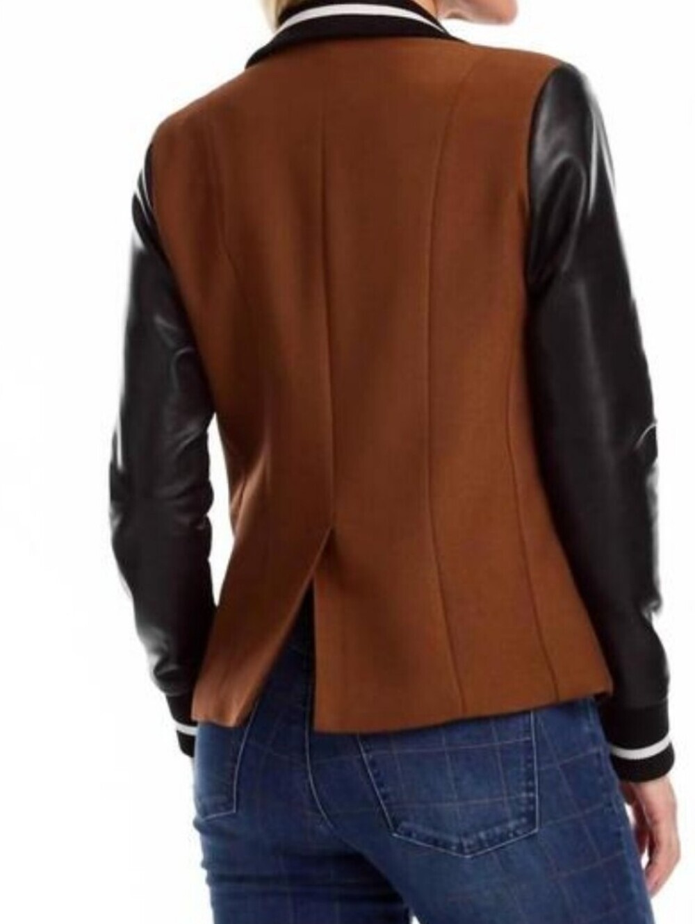FDJ French Dressing Jeans Mixed Media Blazer in Espresso Size S - Picture 2 of 13